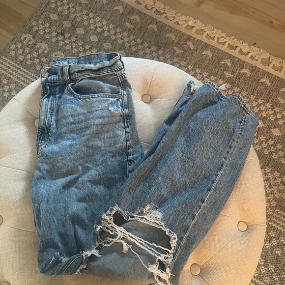 American Eagle Outfitters Denim - American Eagle Outfitters Ripped Blue High Rise Wide leg Jeans